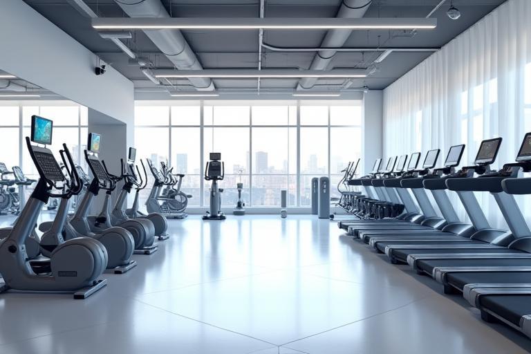 Clean and spacious cardio area with treadmills and ellipticals at Apex Fitness UAE.