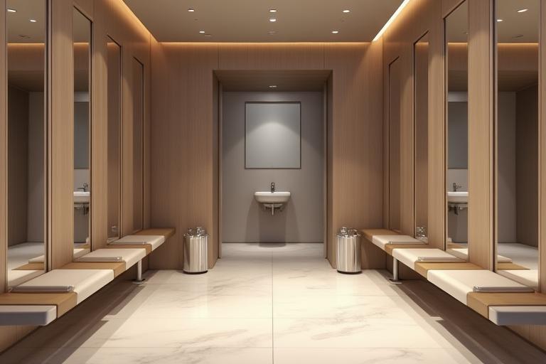 Modern and clean changing room facilities.